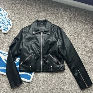 Blank NYC Black Faux Leather Jacket. Size Small